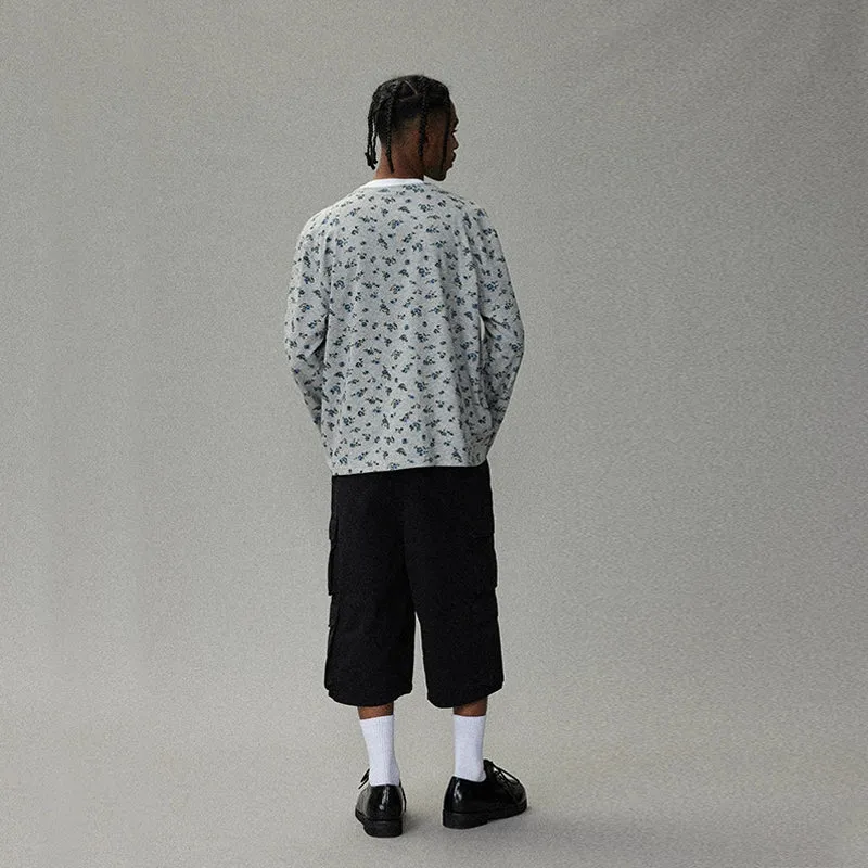 Floral Long-Sleeved Henley