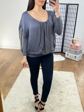 Gale Double Layer Silk Top