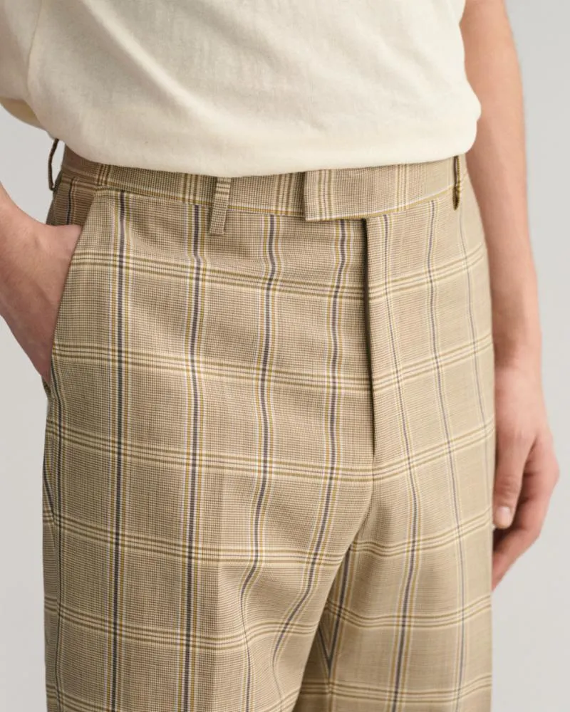 Gant Apparel Mens TAILORED CHECKED PANTS 130/CREAM