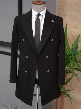 Geneva Black Double Breasted Coat