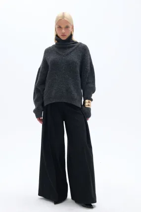 Gray Turtleneck Sweater