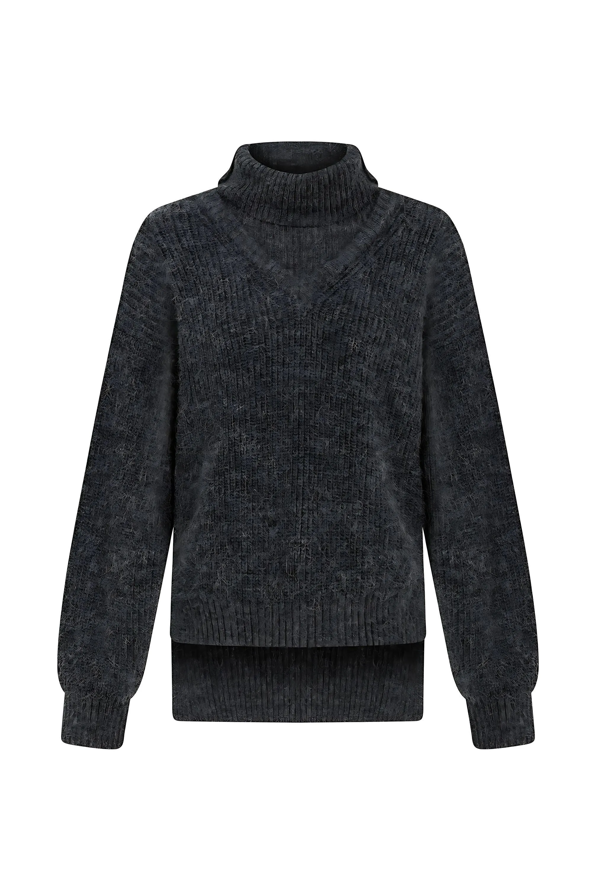 Gray Turtleneck Sweater