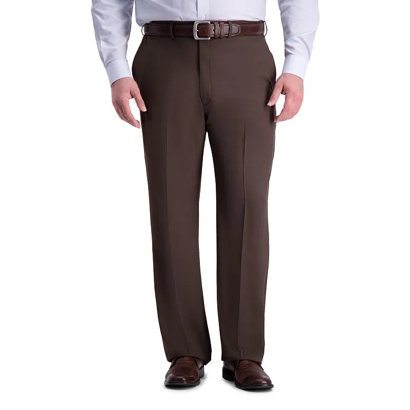 Haggar Mens Classic fit Dress Pants 48 / 29 Brown Solid
