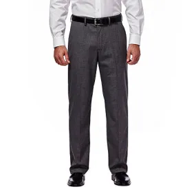 Haggar Mens Regular fit Dress Pants 42 / 30 Grey Solid Stretch