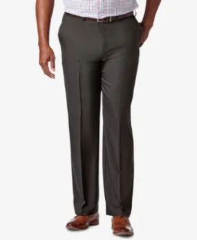 Haggar Mens Regular fit Dress Pants 48 / 29 Charcoal Grey Solid
