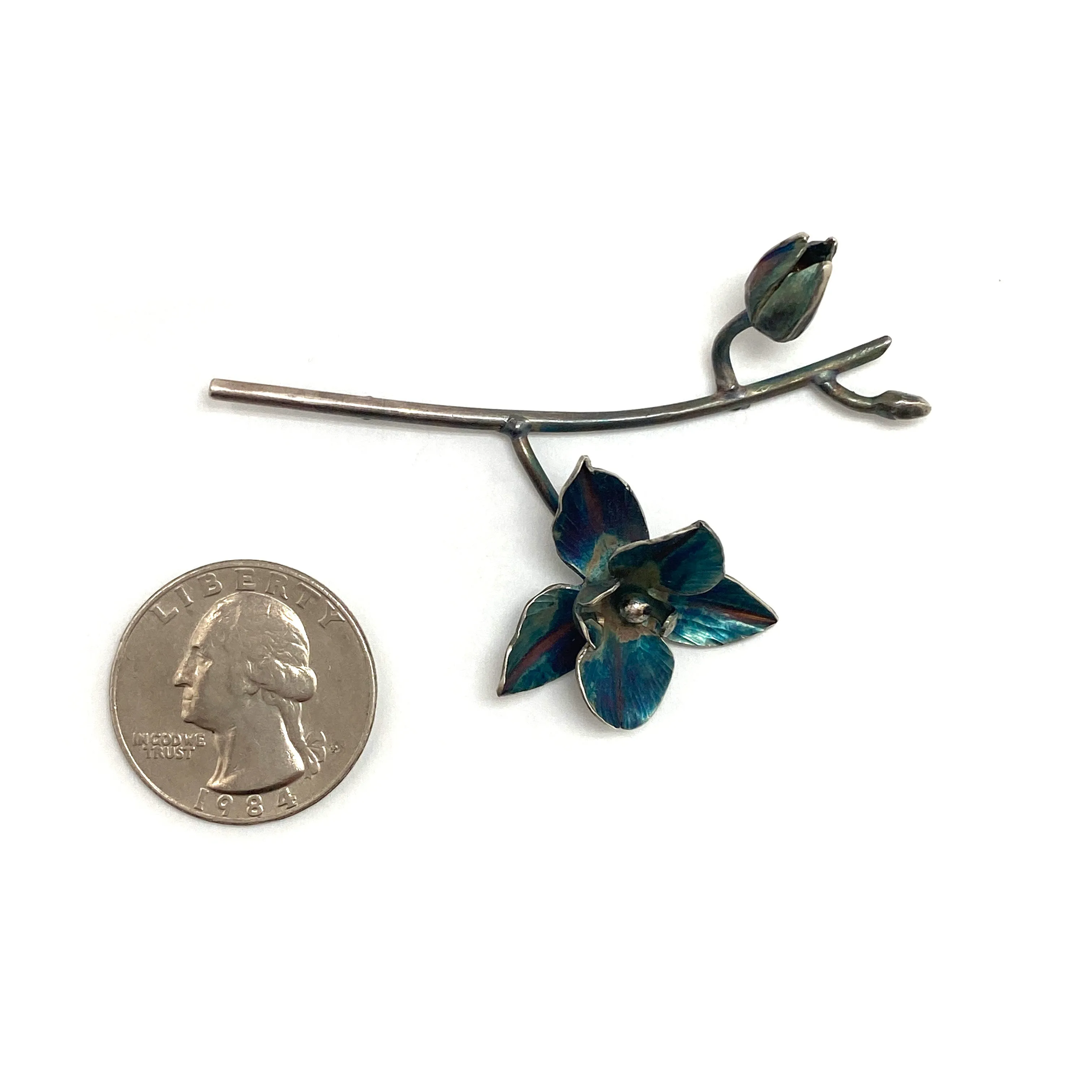 Hand Forged Orchid Brooch