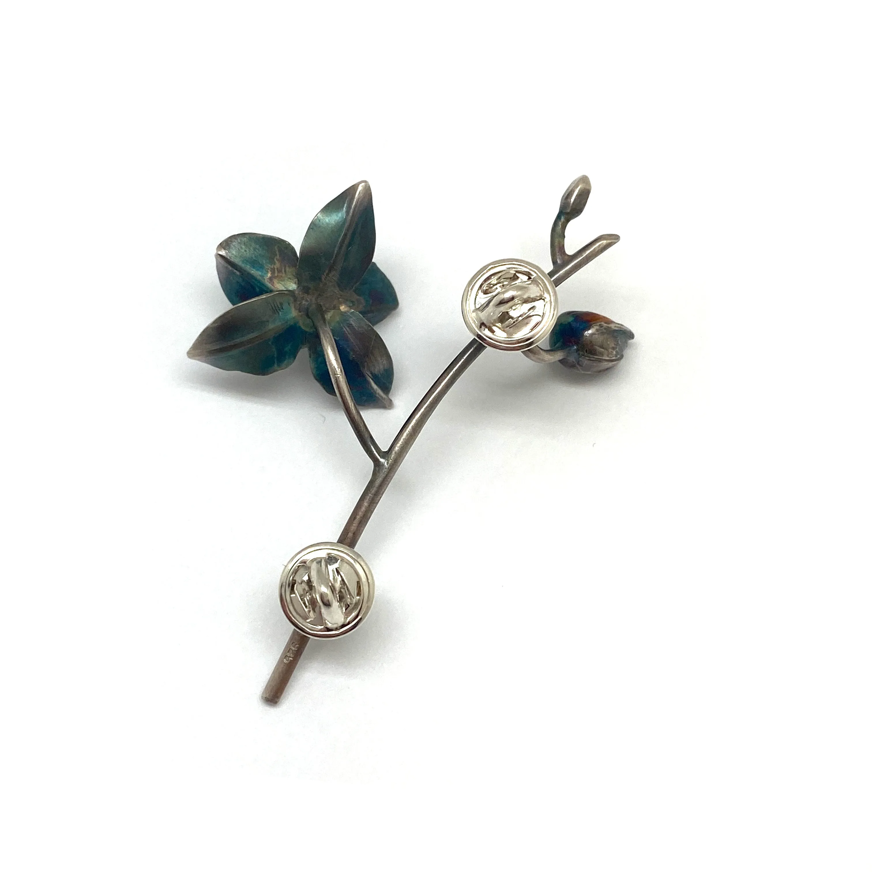 Hand Forged Orchid Brooch