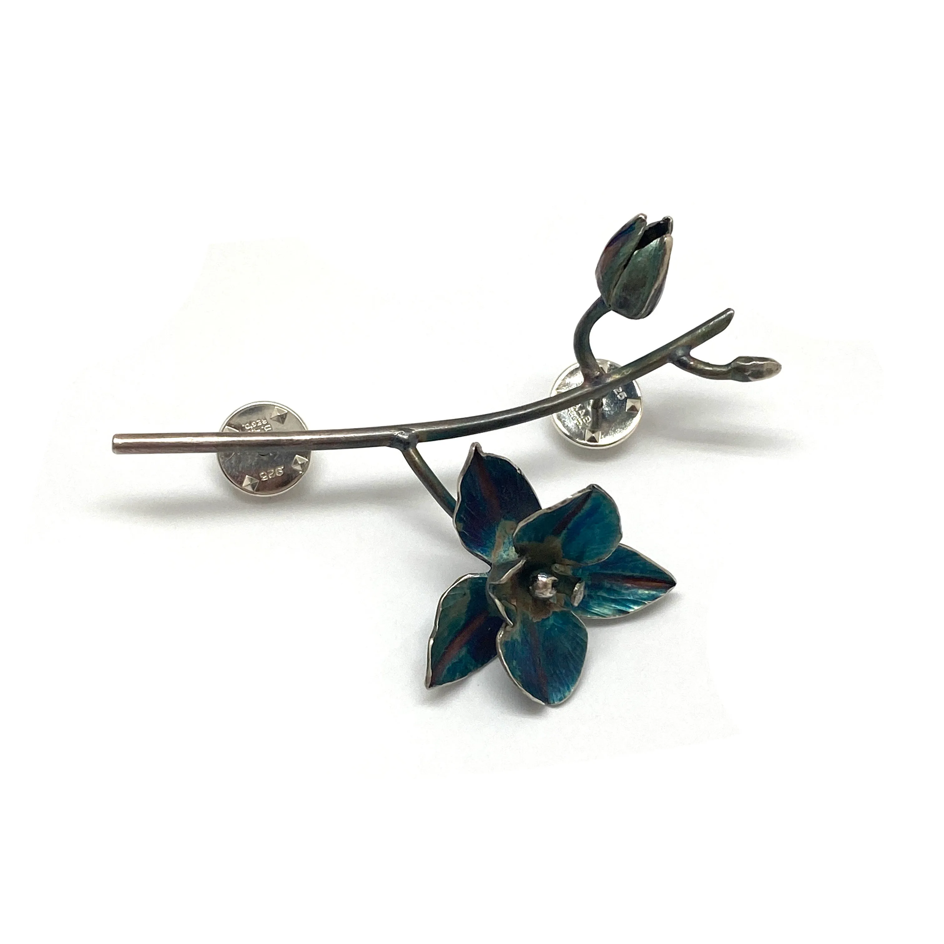 Hand Forged Orchid Brooch