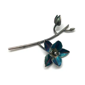 Hand Forged Orchid Brooch