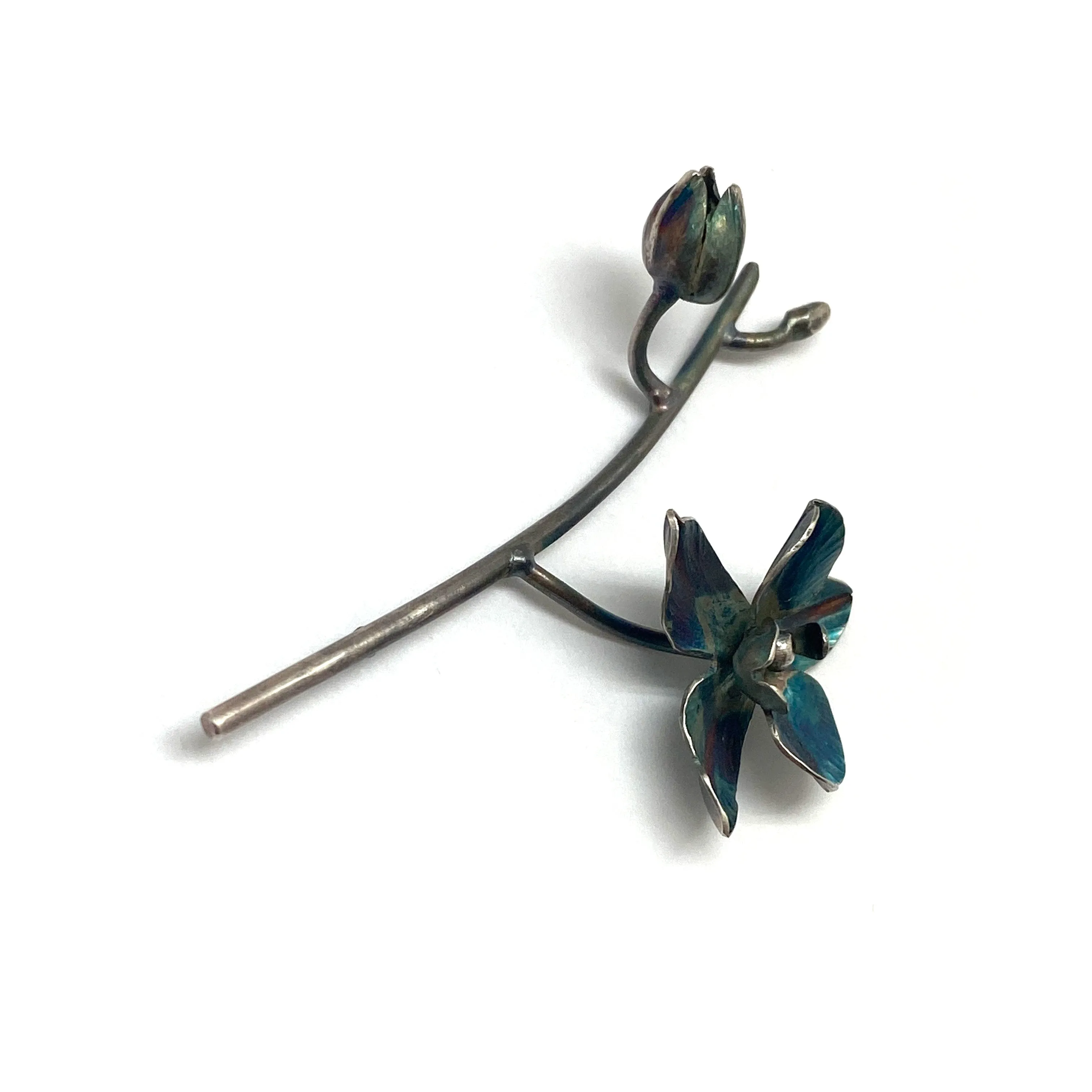 Hand Forged Orchid Brooch