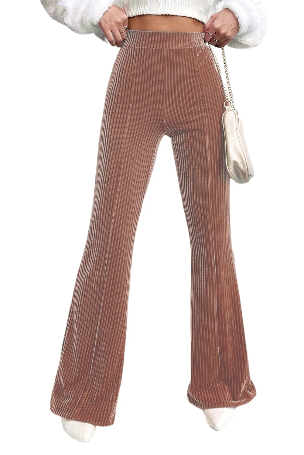 High Waist Flare Corduroy Pants