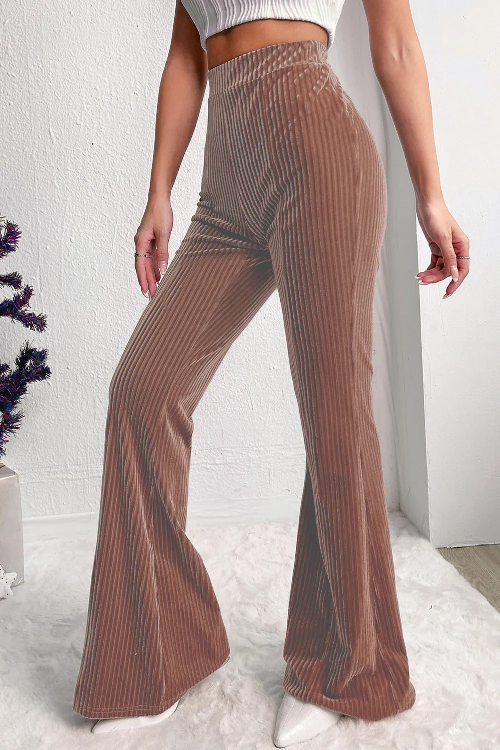 High Waist Flare Corduroy Pants