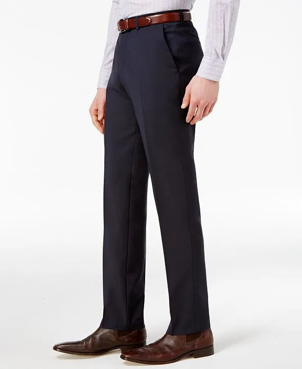 Hugo Boss Mens Modern fit Dress Pants 38 / 34 Dark Navy Blue Solid