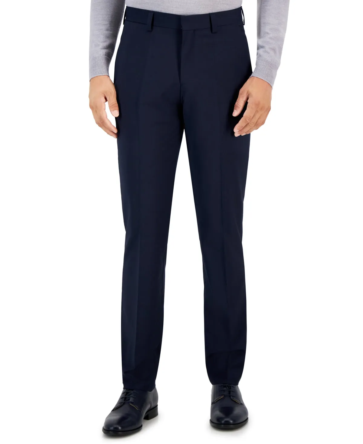 Hugo Boss Mens Modern fit Dress Pants 38 / 34 Dark Navy Blue Solid