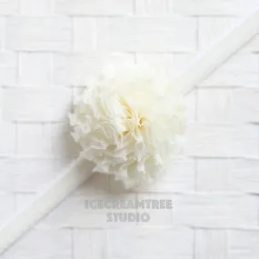 Ivory Shabby Bloom Collar Slide On - Small Flower Collar Accessory