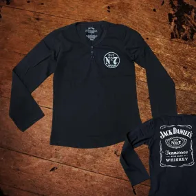 Jack Daniel’s Ladies Black Henley Shirt