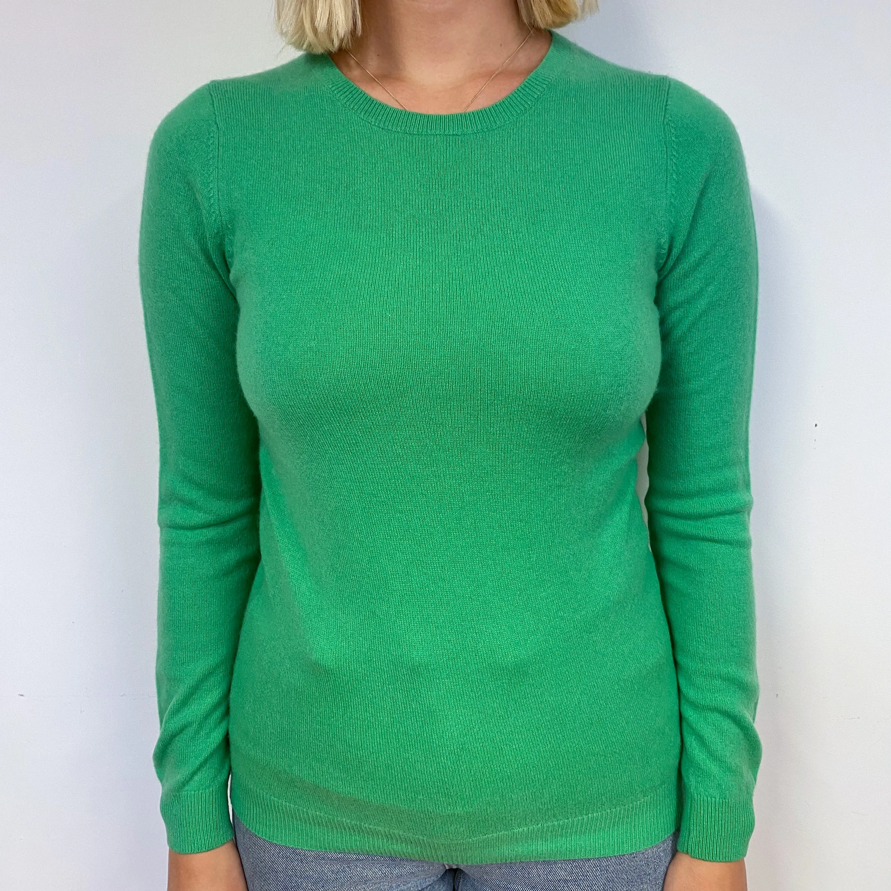 Jade Green Cashmere Crew Neck Jumper Small
