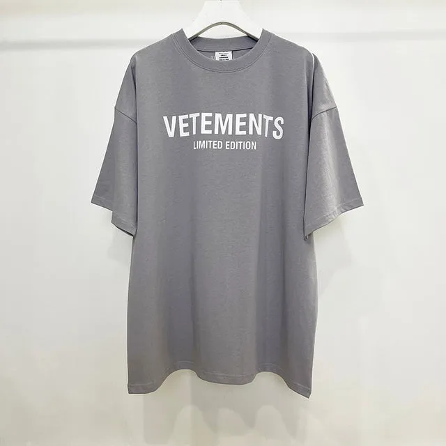 James Vetements Korte Mouw T-shirt - Casual Losse Heren T-shirt met Opdruk
