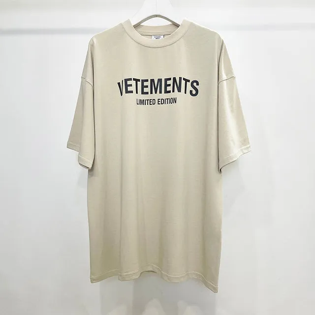 James Vetements Korte Mouw T-shirt - Casual Losse Heren T-shirt met Opdruk