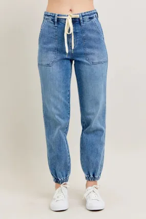 JUDY BLUE HIGH WAIST DENIM JOGGERS