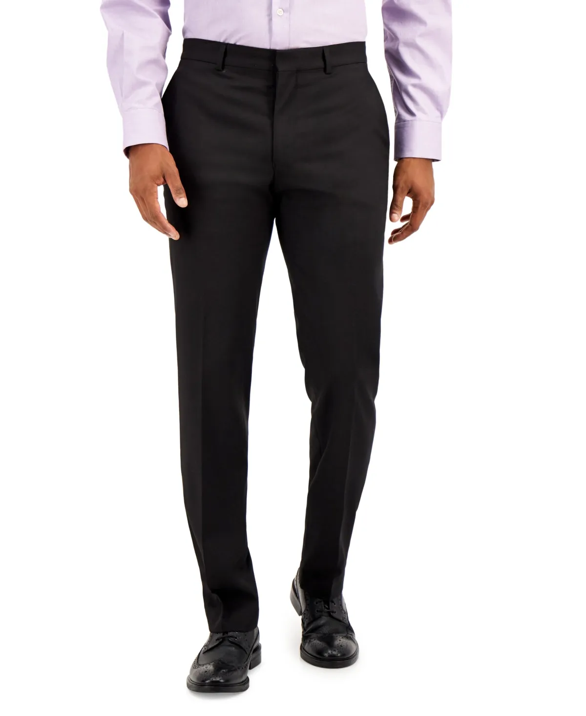 Kenneth Cole Reaction Mens Slim fit Dress Pants 34 / 30 Black Solid