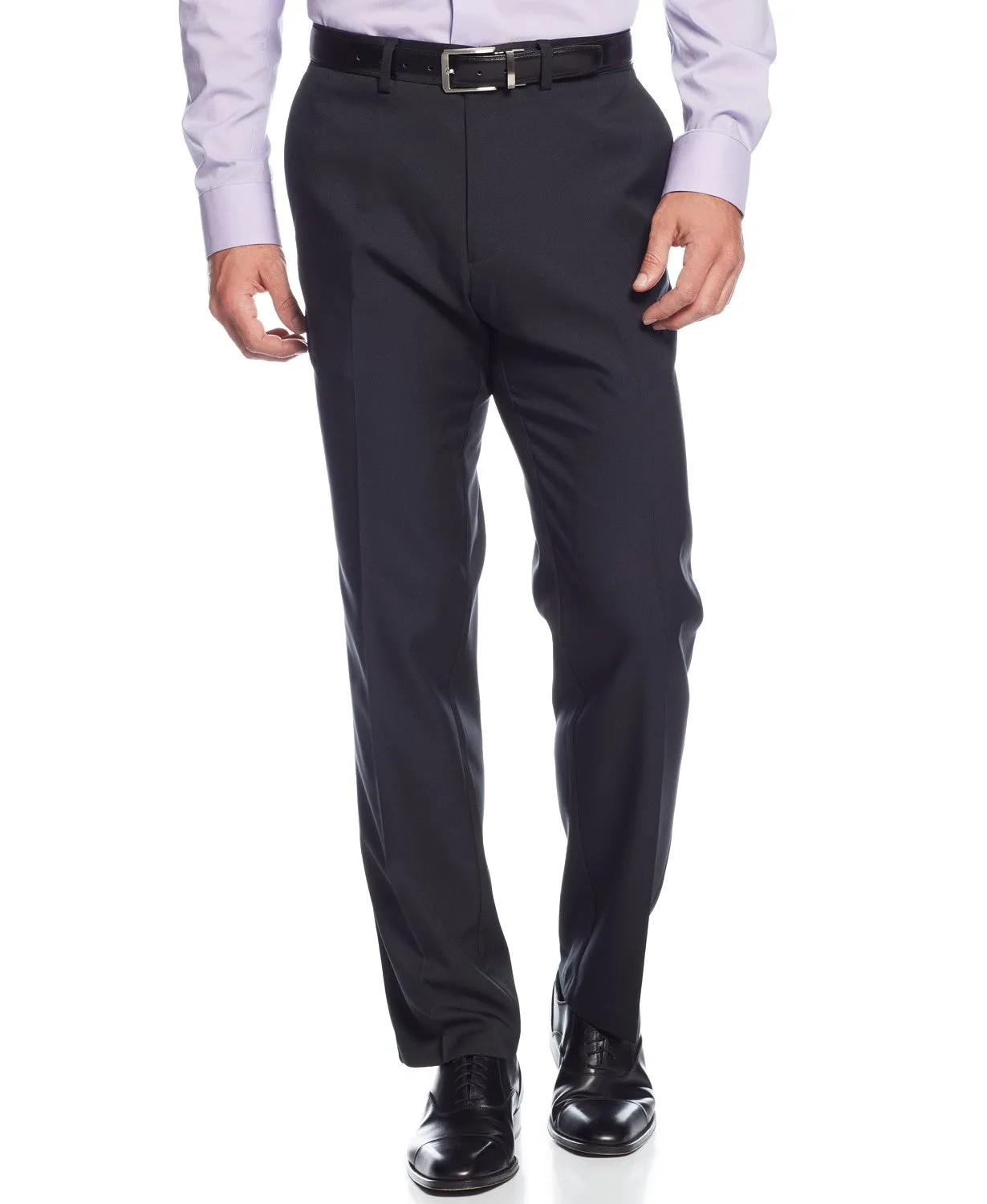 Kenneth Cole Reaction Mens Slim fit Dress Pants 34 / 30 Black Solid