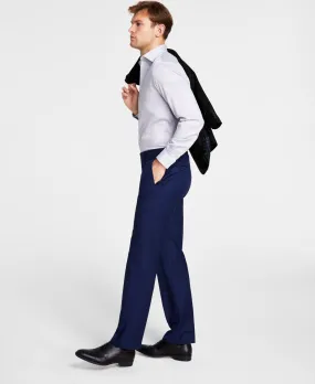 Michael Kors Men's Classic Fit Dress Pants Navy Blue Plaid 40 x 32