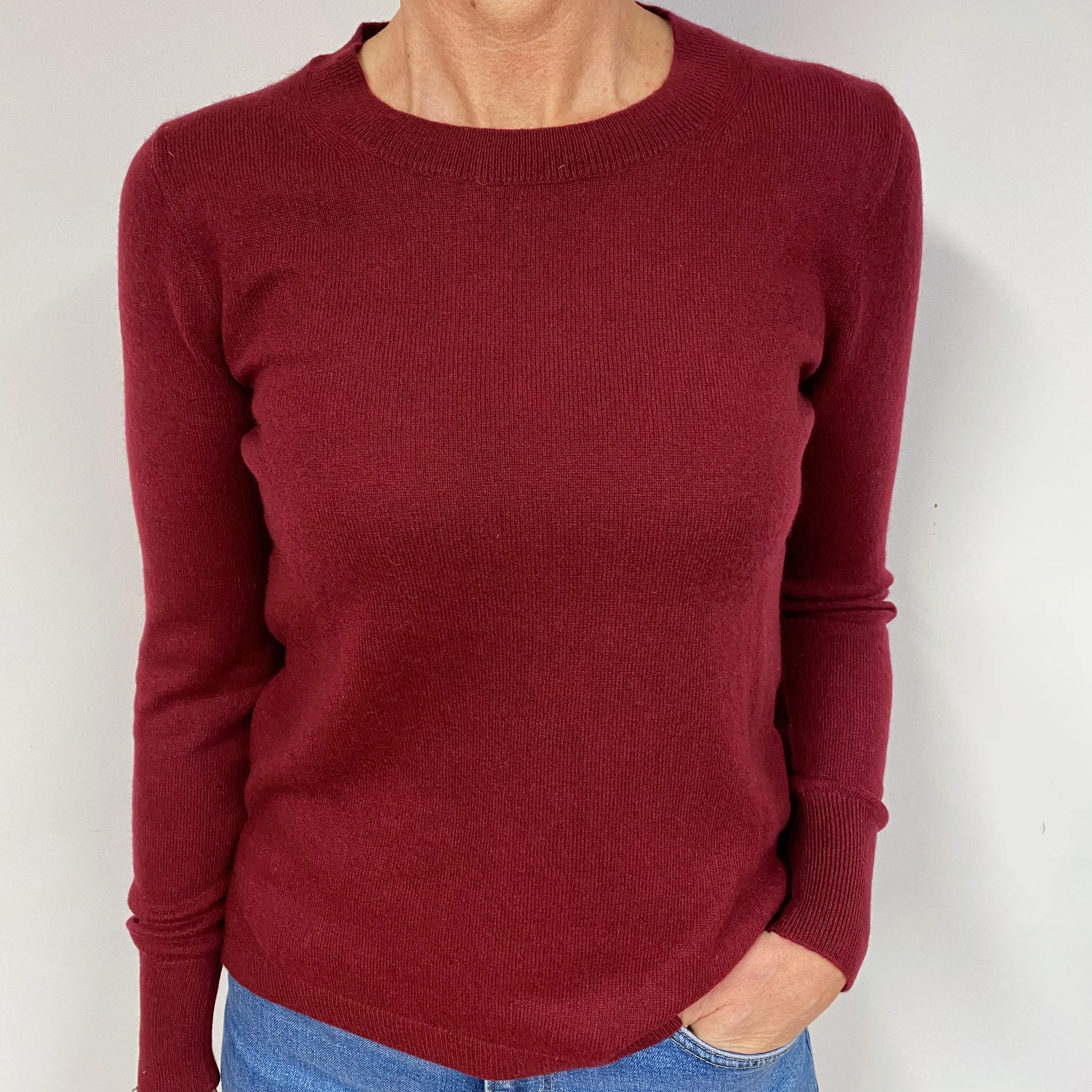Mulberry Purple Cashmere Crew Neck Jumper Medium