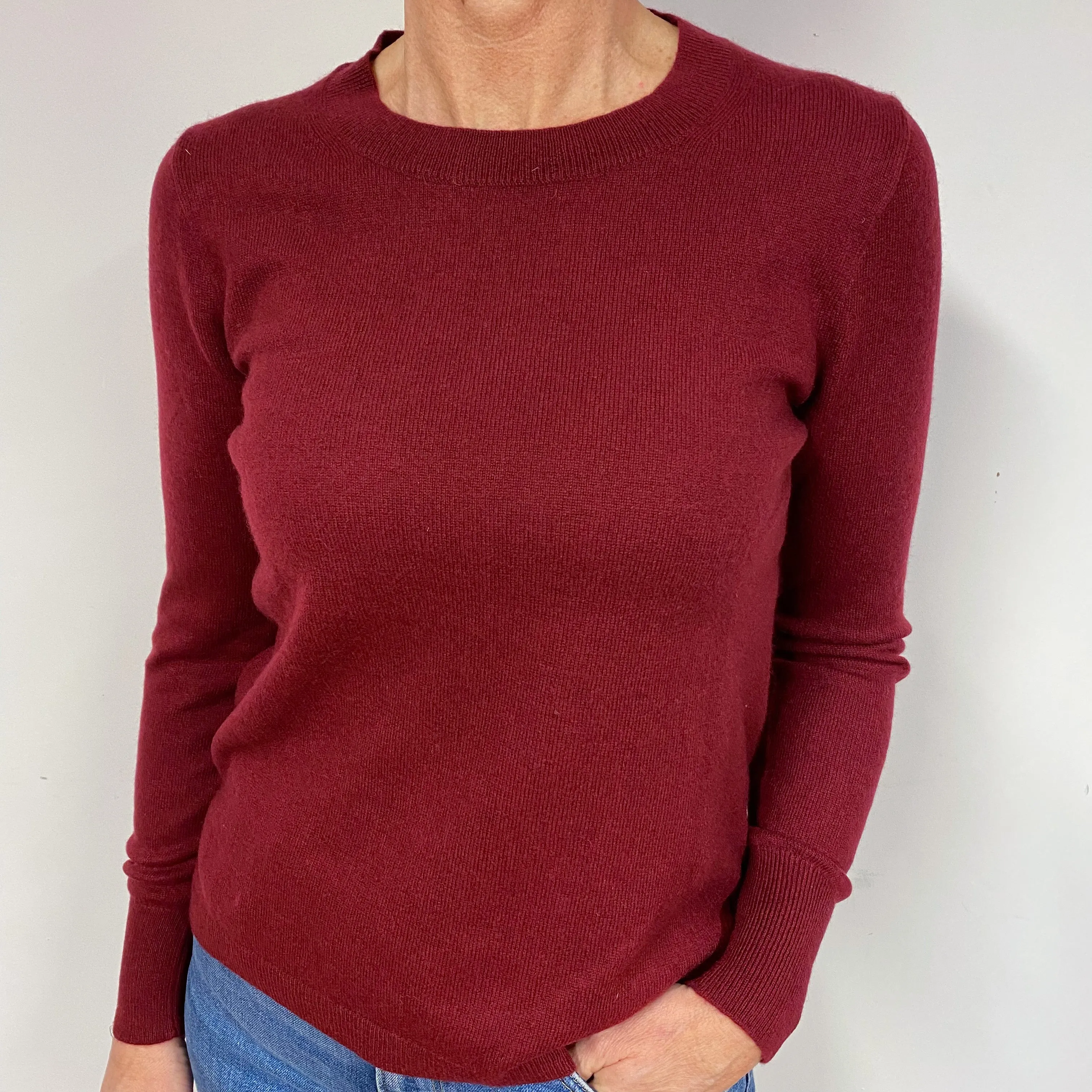 Mulberry Purple Cashmere Crew Neck Jumper Medium