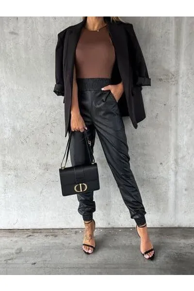 No Promises Smocked High Waist Pants with Pockets