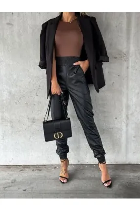 No Promises Smocked High Waist Pants with Pockets