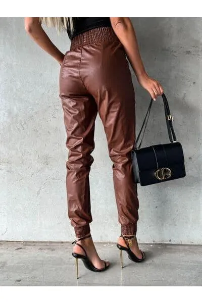 No Promises Smocked High Waist Pants with Pockets