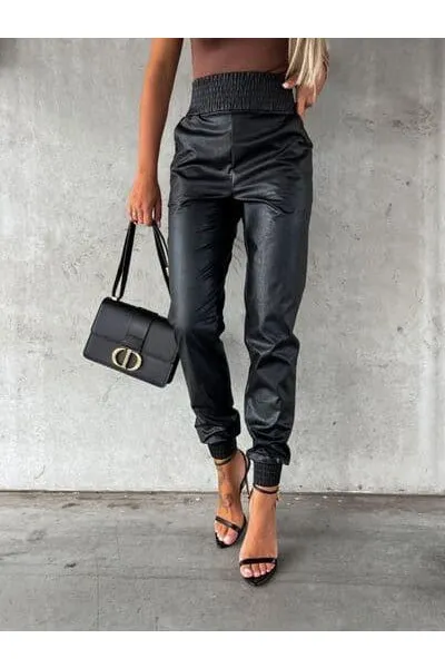 No Promises Smocked High Waist Pants with Pockets