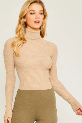 Oatmeal Turtleneck Top