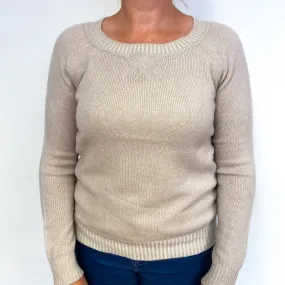 Pale Fawn Cashmere Crew Neck Jumper Large