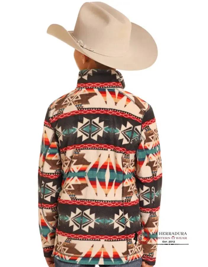 PANHANDLE AZTEC PRINTED FLEECE PULLOVER