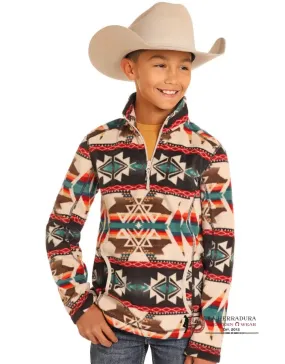 PANHANDLE AZTEC PRINTED FLEECE PULLOVER