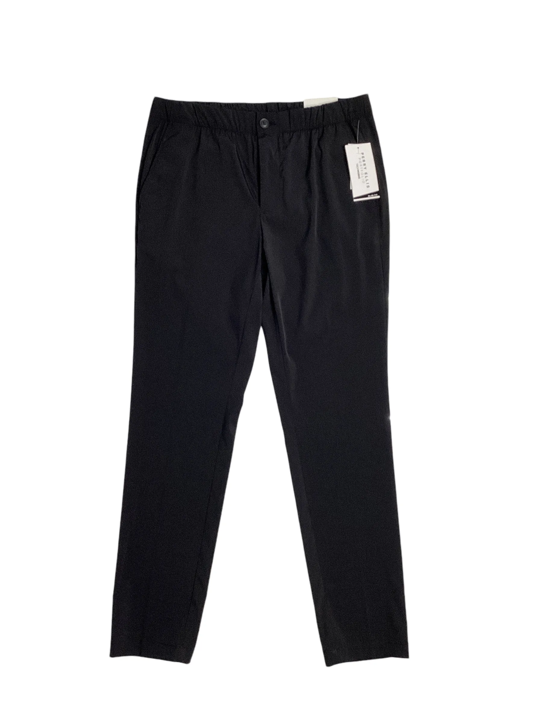 Perry Ellis Portfolio Mens Slim fit Dress Pants Medium Black Solid