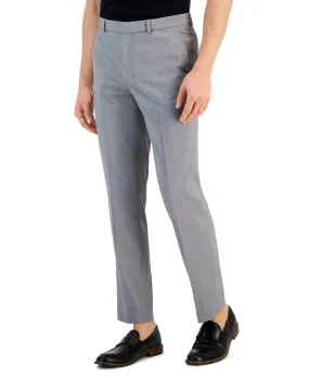 Perry Ellis Portfolio Men's Slim Fit Windowpane Dress Pants Dark Gray 38 x 32