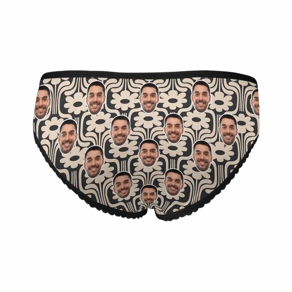 Personalized Flower Classical Underwear for Her Custom Face Women's High-cut Briefs