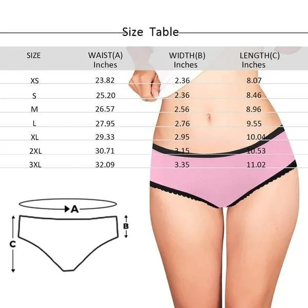 Personalized Flower Classical Underwear for Her Custom Face Women's High-cut Briefs