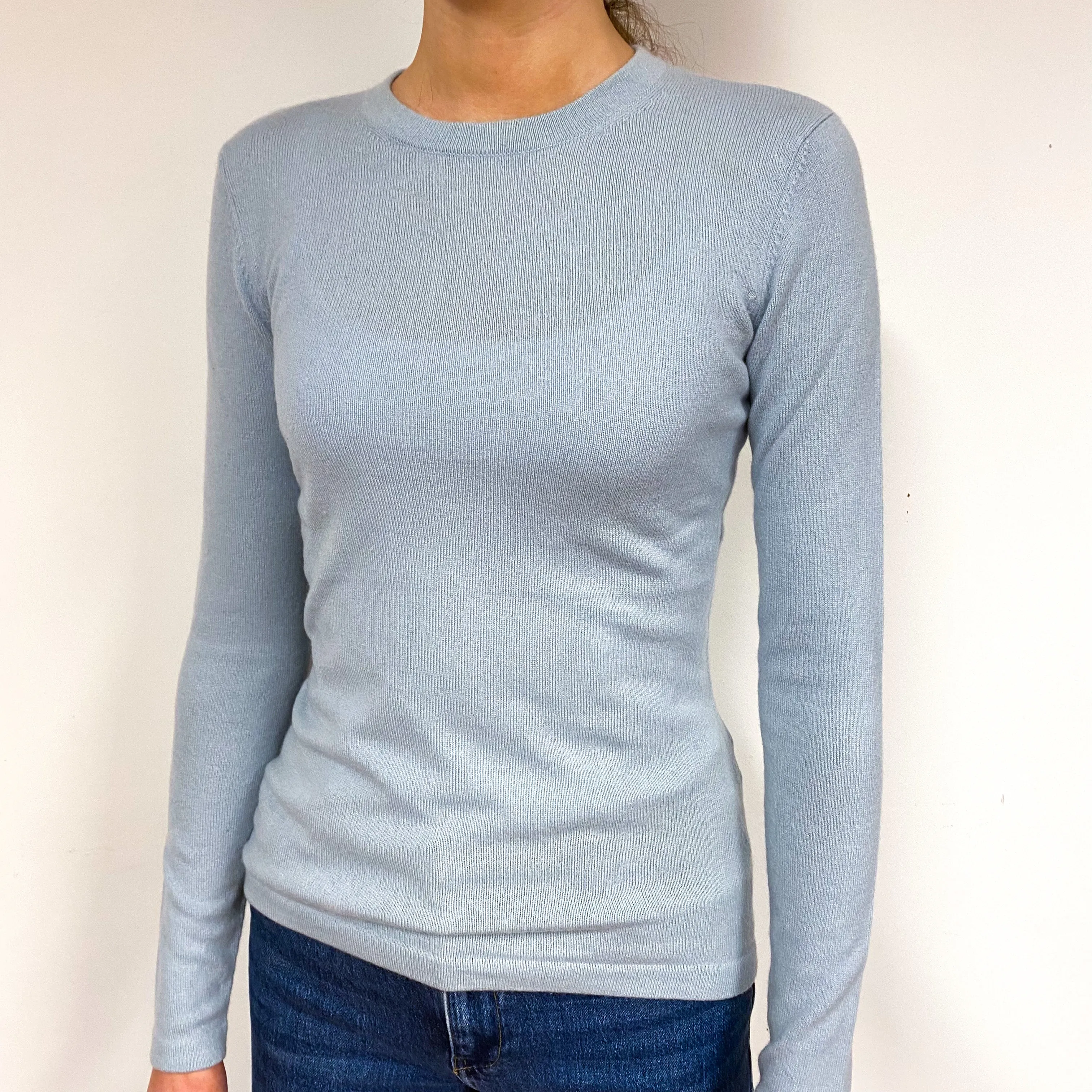 Powder Blue Cashmere Crew Neck Jumper Extra Small