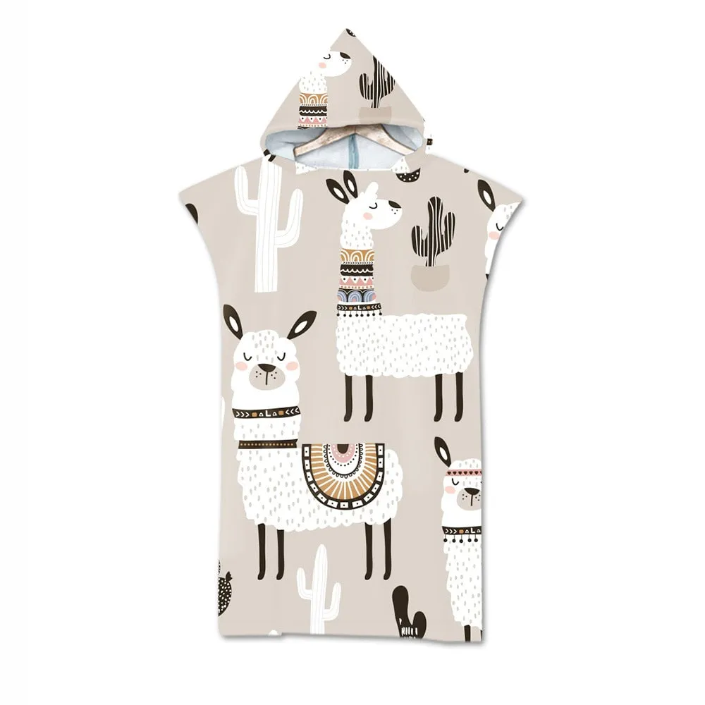 Printed Alpaca Microfiber Hooded Towel