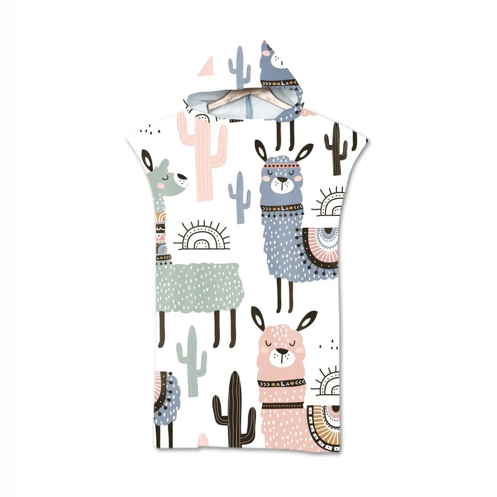 Printed Alpaca Microfiber Hooded Towel