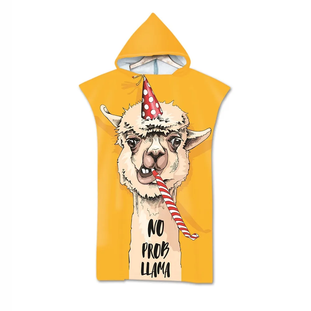 Printed Alpaca Microfiber Hooded Towel