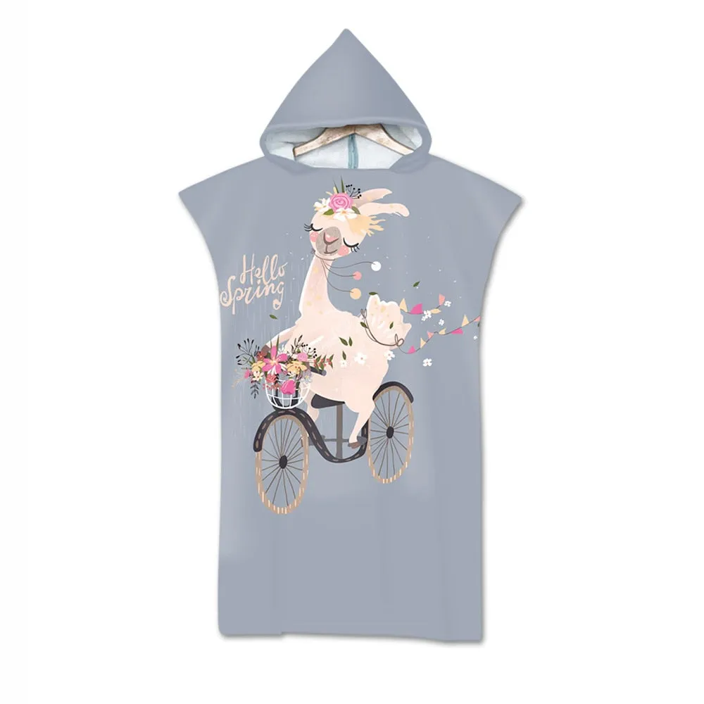 Printed Alpaca Microfiber Hooded Towel