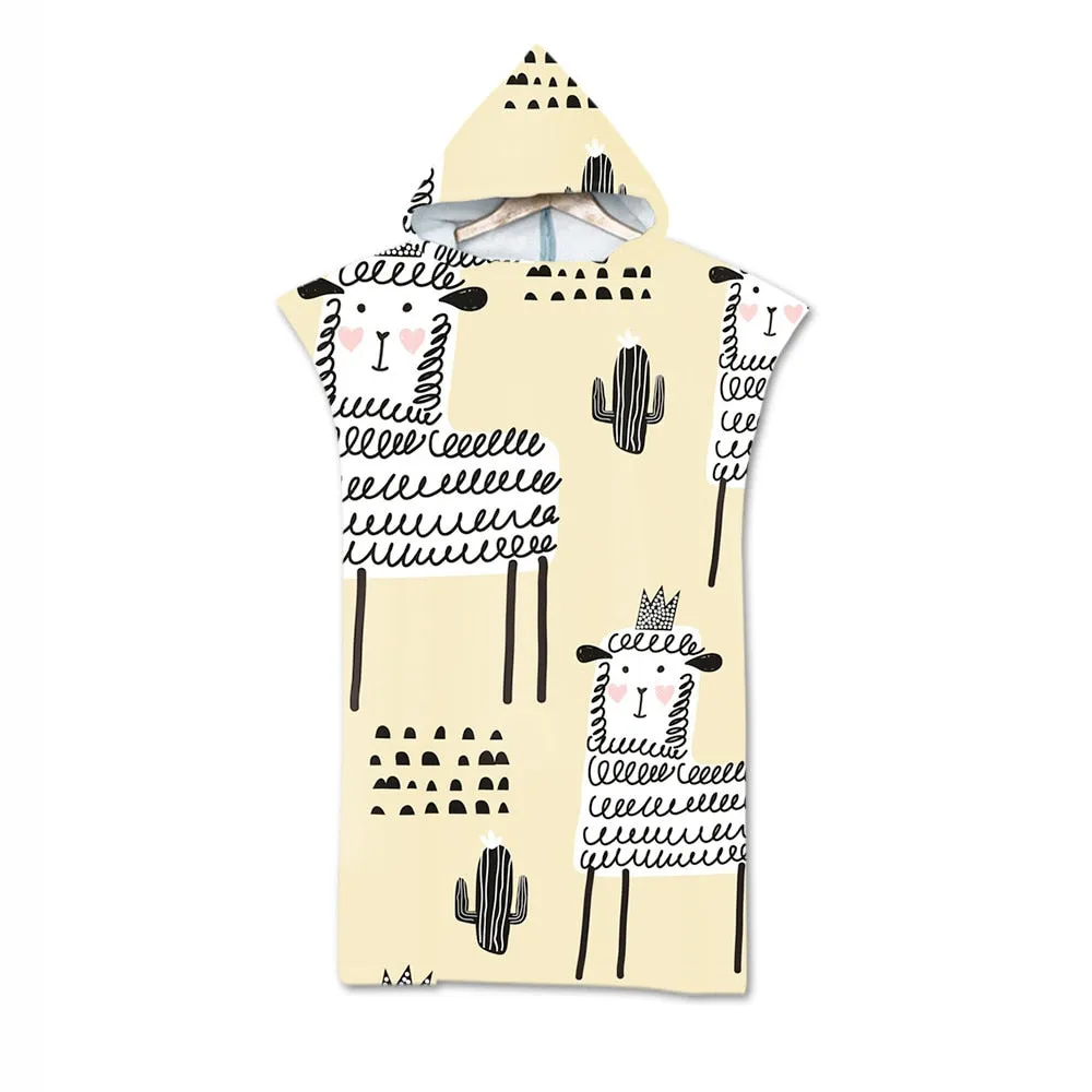 Printed Alpaca Microfiber Hooded Towel