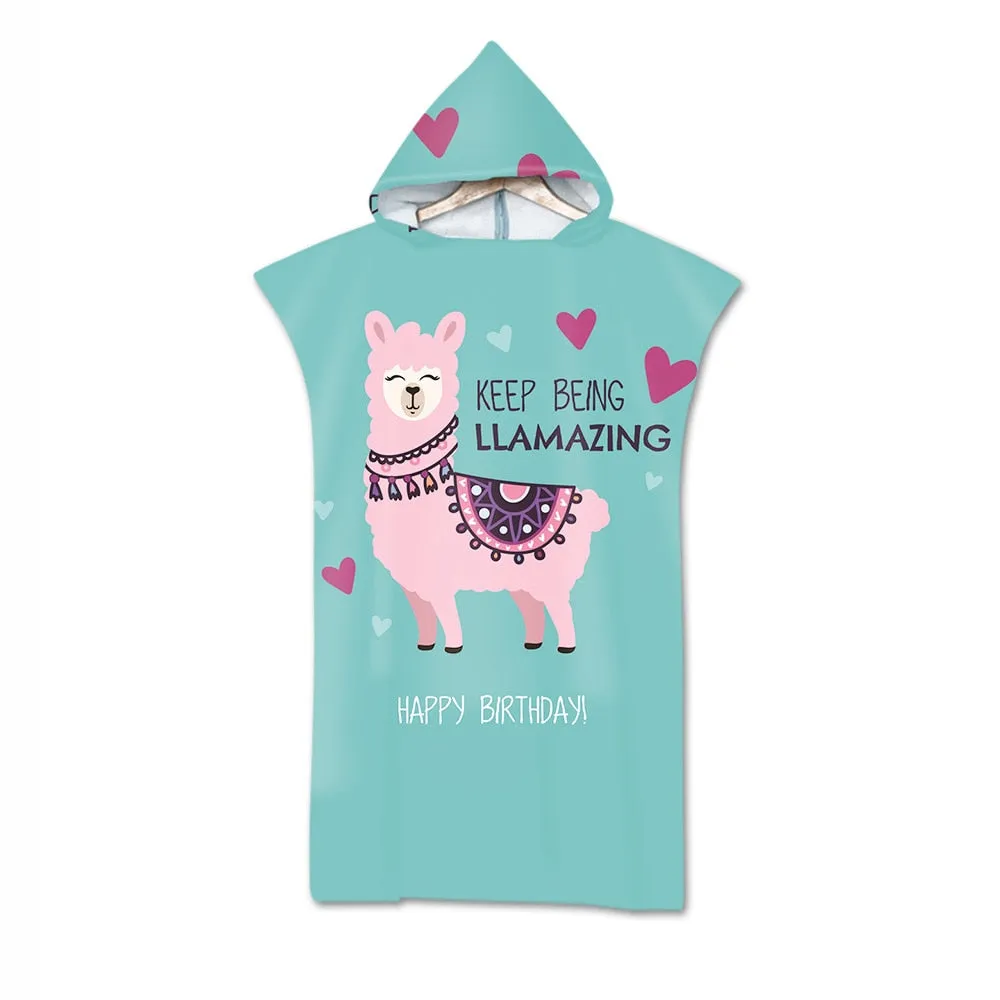 Printed Alpaca Microfiber Hooded Towel
