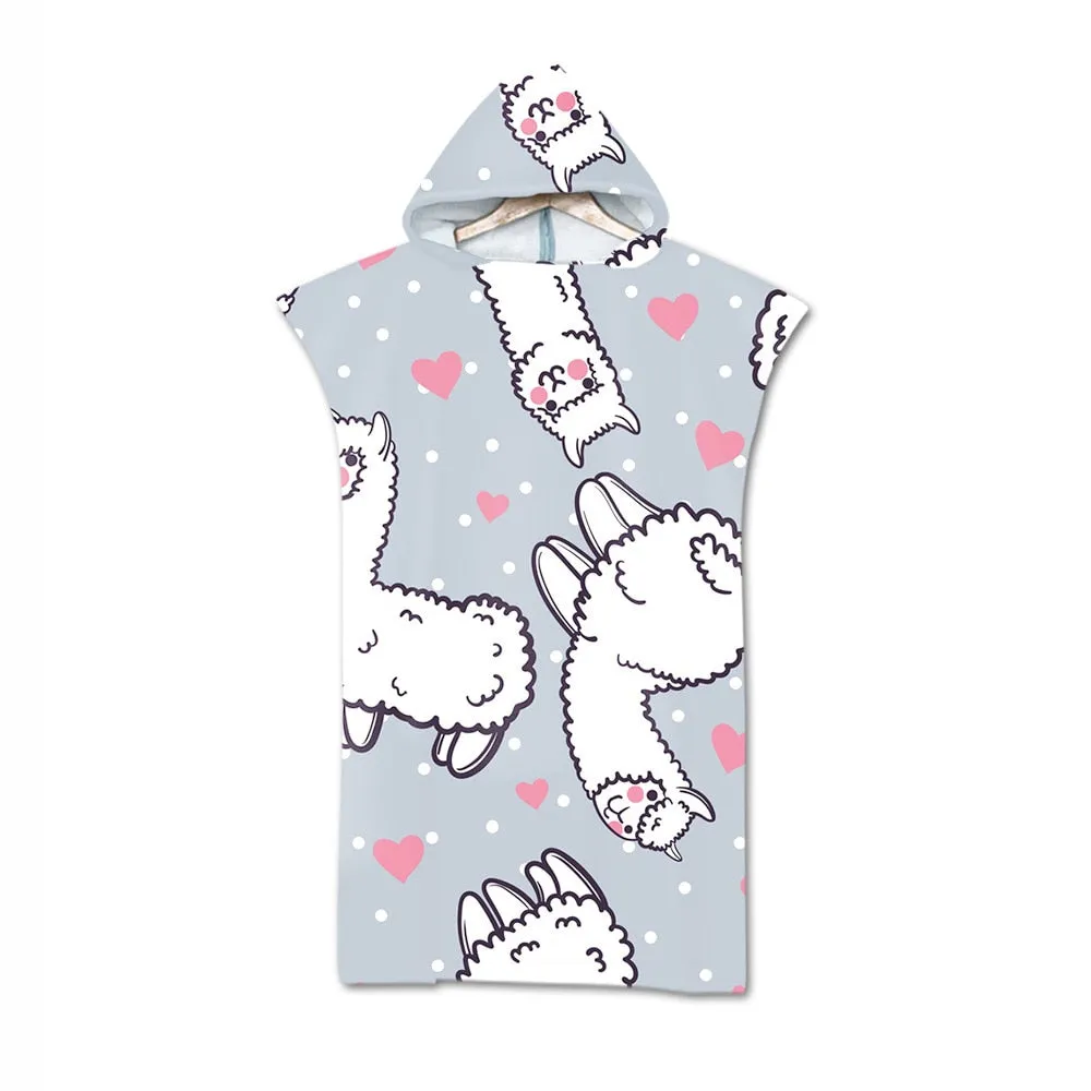 Printed Alpaca Microfiber Hooded Towel