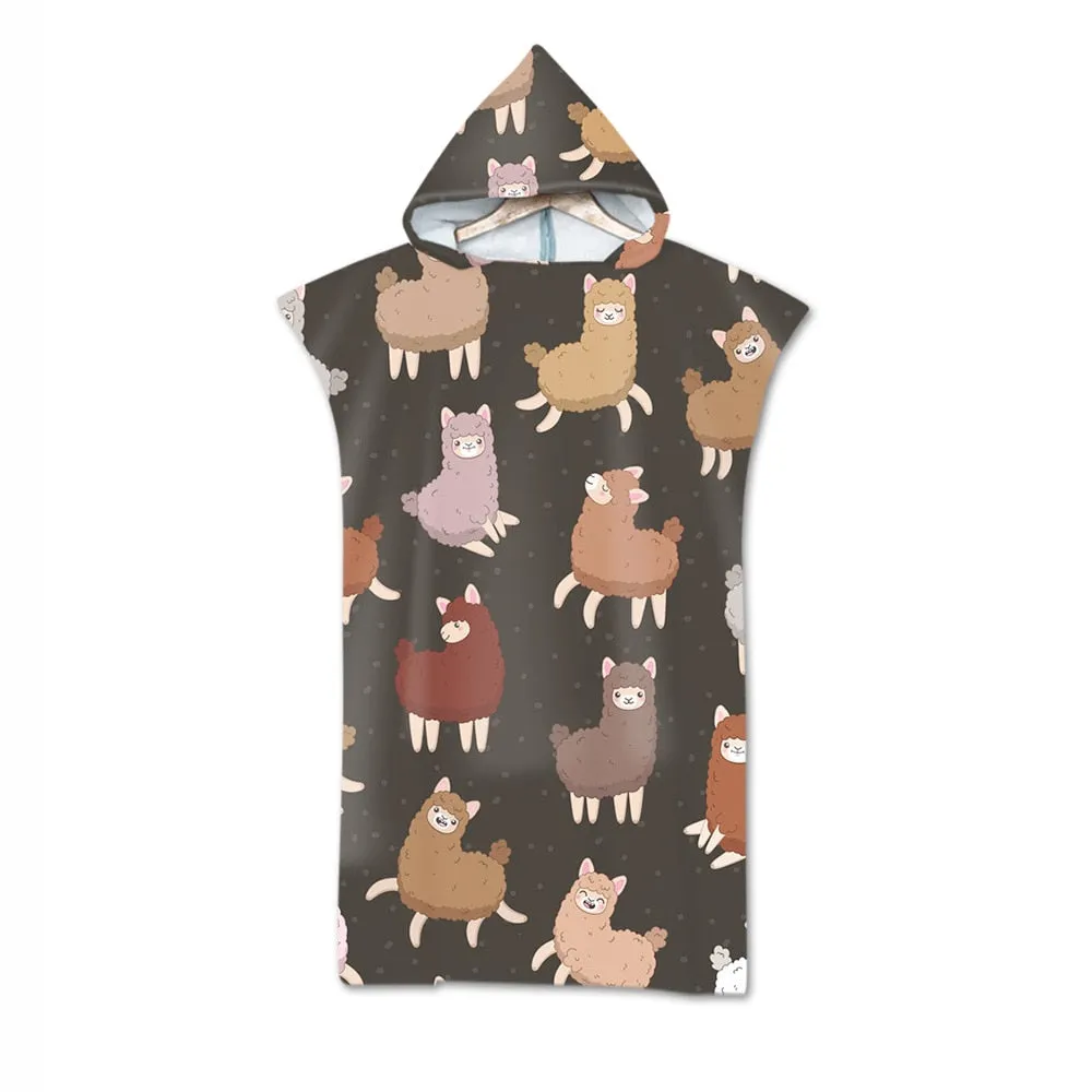 Printed Alpaca Microfiber Hooded Towel